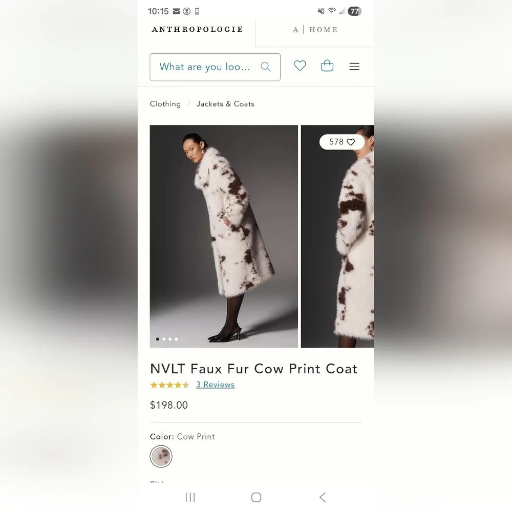 NVLT Faux Fur Coat - White and Brown NWT - Picture 1 of 3